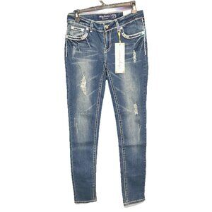 Sexy Couture Jeans Embellished Juniors Size 7 Skinny